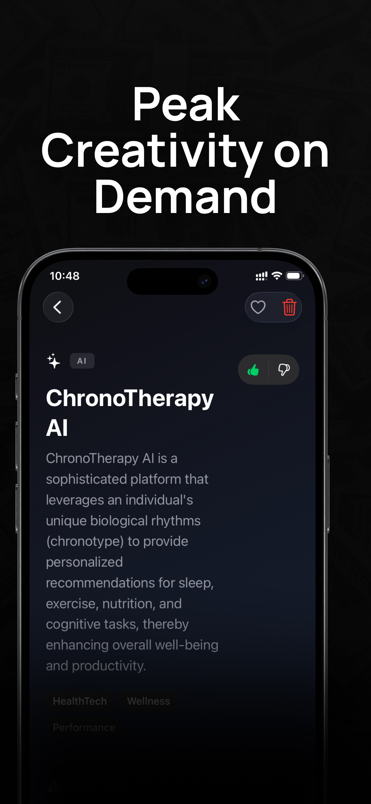 NovaThink Dark Mode Interface - Premium UI design for focused startup planning and startup architecture.